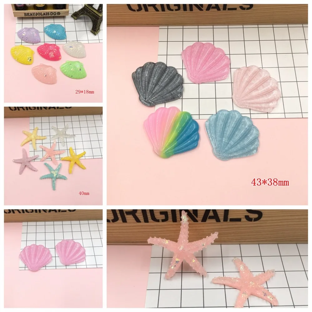 Resin Adorable Glitter Colorful Starfish Shell for Crafts Making, Scrapbooking, DIY, Hair Bow Center
Resin Adorable Glitter Colorful Starfish Shell for Crafts Making, Scrapbooking, DIY, Hair Bow Center