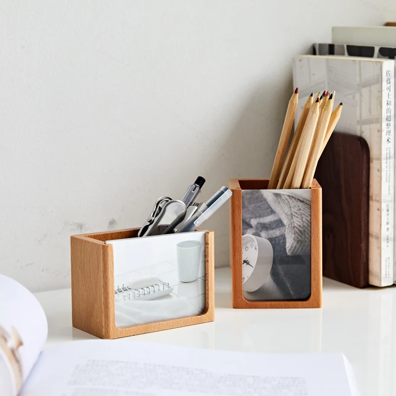 Solid Wood Pen Holder Creative Fashion Desktop Decoration Simple Office Supplies Storage Box Graduation Gift Wooden Photo Frame
Solid Wood Pen Holder Creative Fashion Desktop Decoration Simple Office Supplies Storage Box Graduation Gift Wooden Photo Frame