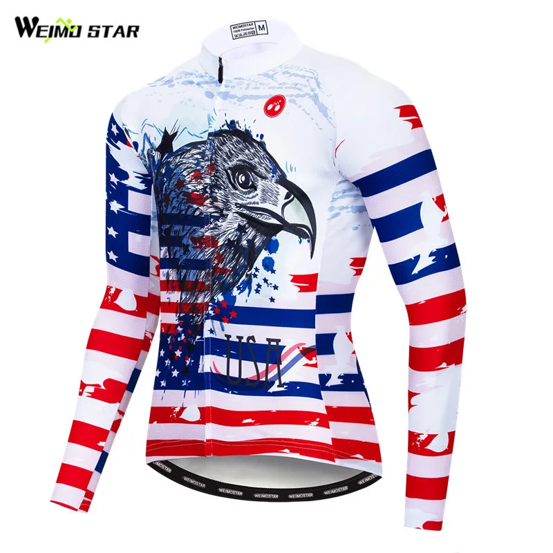 Weimostar USA Team Pro Велоспорт Джерси с длинным рукавом Осень MTB дорожный велосипед