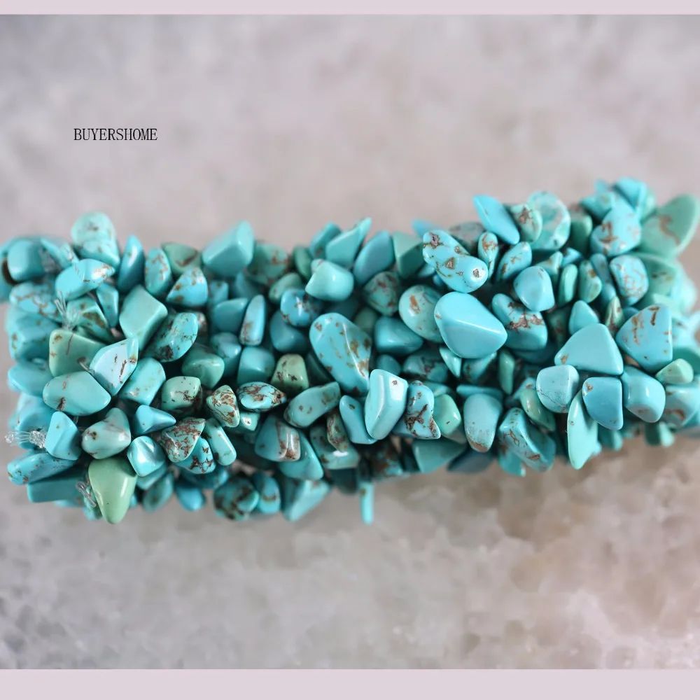 Free Shipping Fashion Jewelry Stretch Green Howlite Weave Chip Bracelet 7" 1Pcs H044 | Украшения и аксессуары