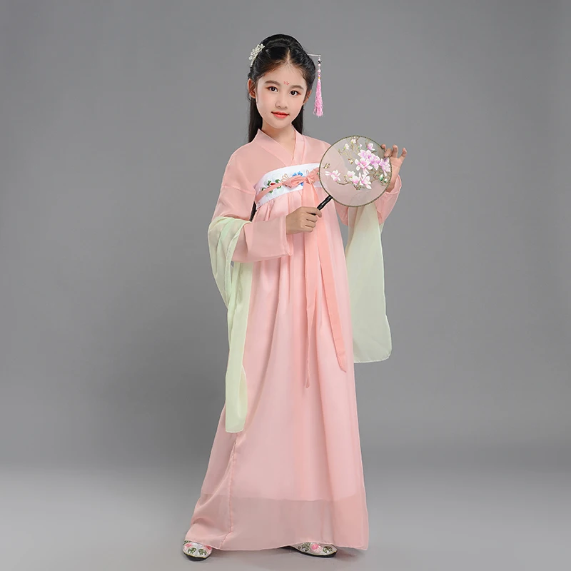 Chinese Vintage Dress for Kids Costume Light Blue Green Lavender Pink Tulle Girls Gowns Child's Ceremony | Детская одежда и