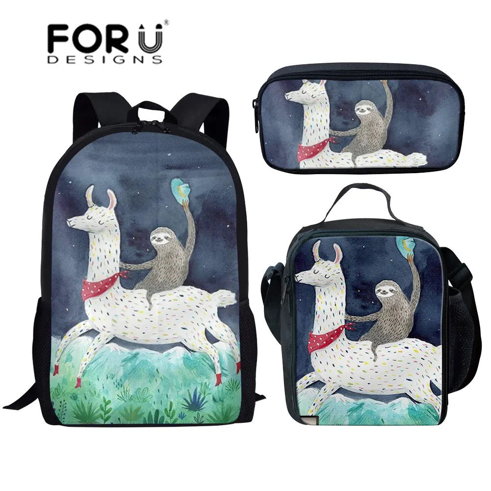 Школьный рюкзак FORUDESIGNS с ламой для ленивых детей сумки начальной школы шт./компл.