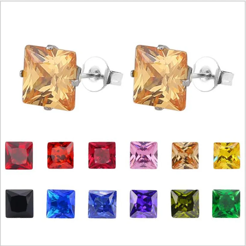PE52 Titanium Earrings With 6mm AAA Colorful Square Zircons 316l Stainless Steel Earring IP Plating No Fade Allergy Free
PE52 Titanium Earrings With 6mm AAA Colorful Square Zircons 316l Stainless Steel Earring IP Plating No Fade Allergy Free