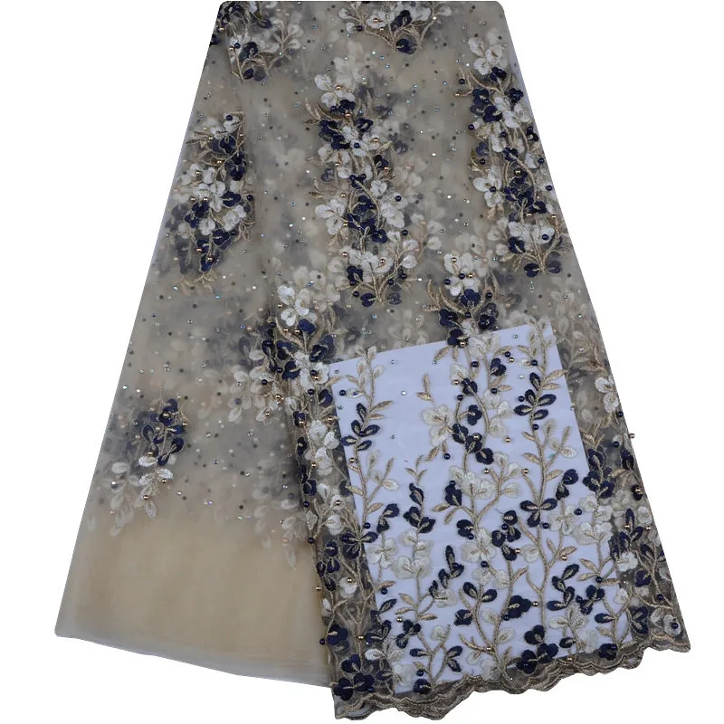 Hot Sale Nigerian Voile Lace Fabrics With Stones And Beads Mesh Lace Fabric For Wedding Party Dress 5 Yards 1103
Hot Sale Nigerian Voile Lace Fabrics With Stones And Beads Mesh Lace Fabric For Wedding Party Dress 5 Yards 1103