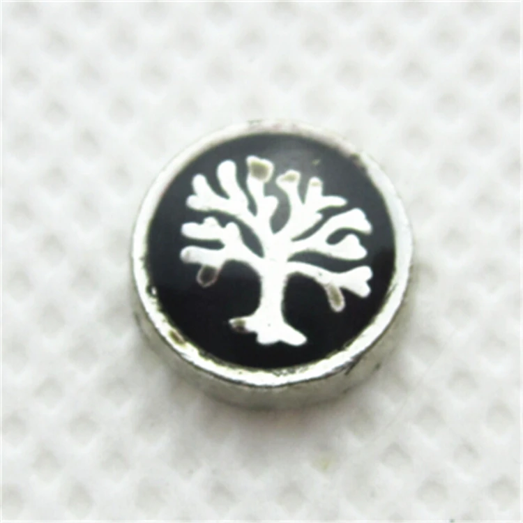 Hot selling 20pcs/lot black tree floating charms living glass floating pendant lockets charms