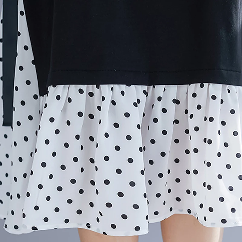 2019 summer new black Cotton Dot dress women Casual Loose O-Neck Knee-Length dress temperament Large size Short sleeve dress
2019 summer new black Cotton Dot dress women Casual Loose O-Neck Knee-Length dress temperament Large size Short sleeve dress