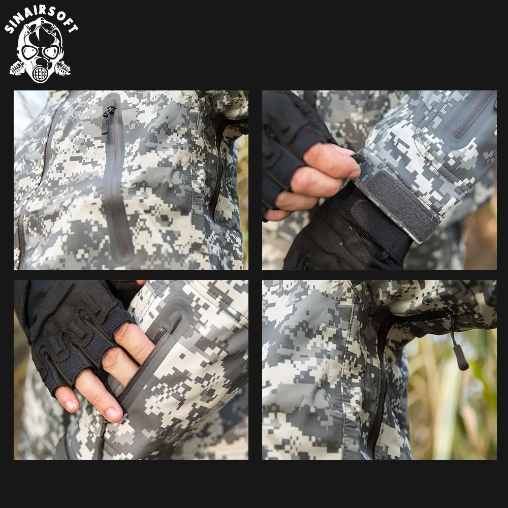 SINAIRSOFT New Shark skin Outdoor Hunting Camping Waterproof Windproof Polyester Coats Jacket Hoody Camouflage Army Clothing
SINAIRSOFT New Shark skin Outdoor Hunting Camping Waterproof Windproof Polyester Coats Jacket Hoody Camouflage Army Clothing