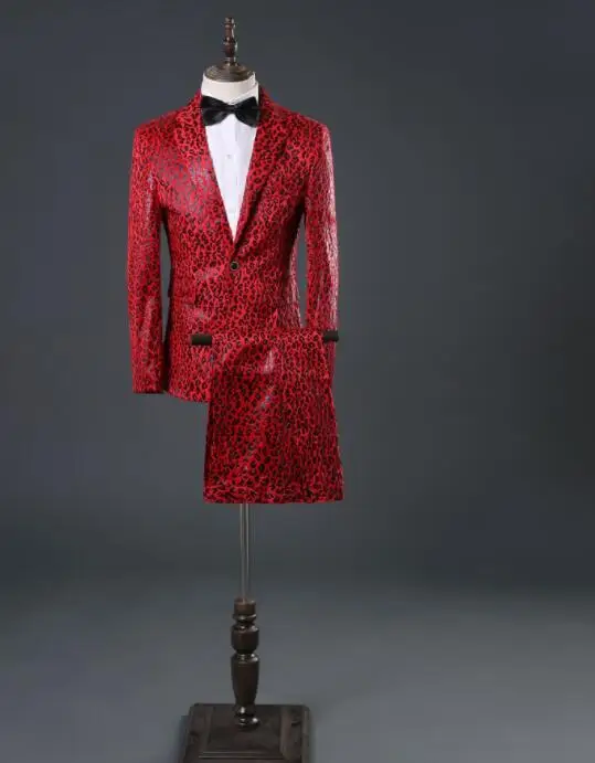 Красный Леопардовый принт, одежда для мужчин, костюм, комплект со штанами, модные мужские свадебные костюмы, певица, звезда, стиль, танцеваль... 
Красный Леопардовый принт, одежда для мужчин, костюм, комплект со штанами, модные мужские свадебные костюмы, певица, звезда, стиль, танцеваль...