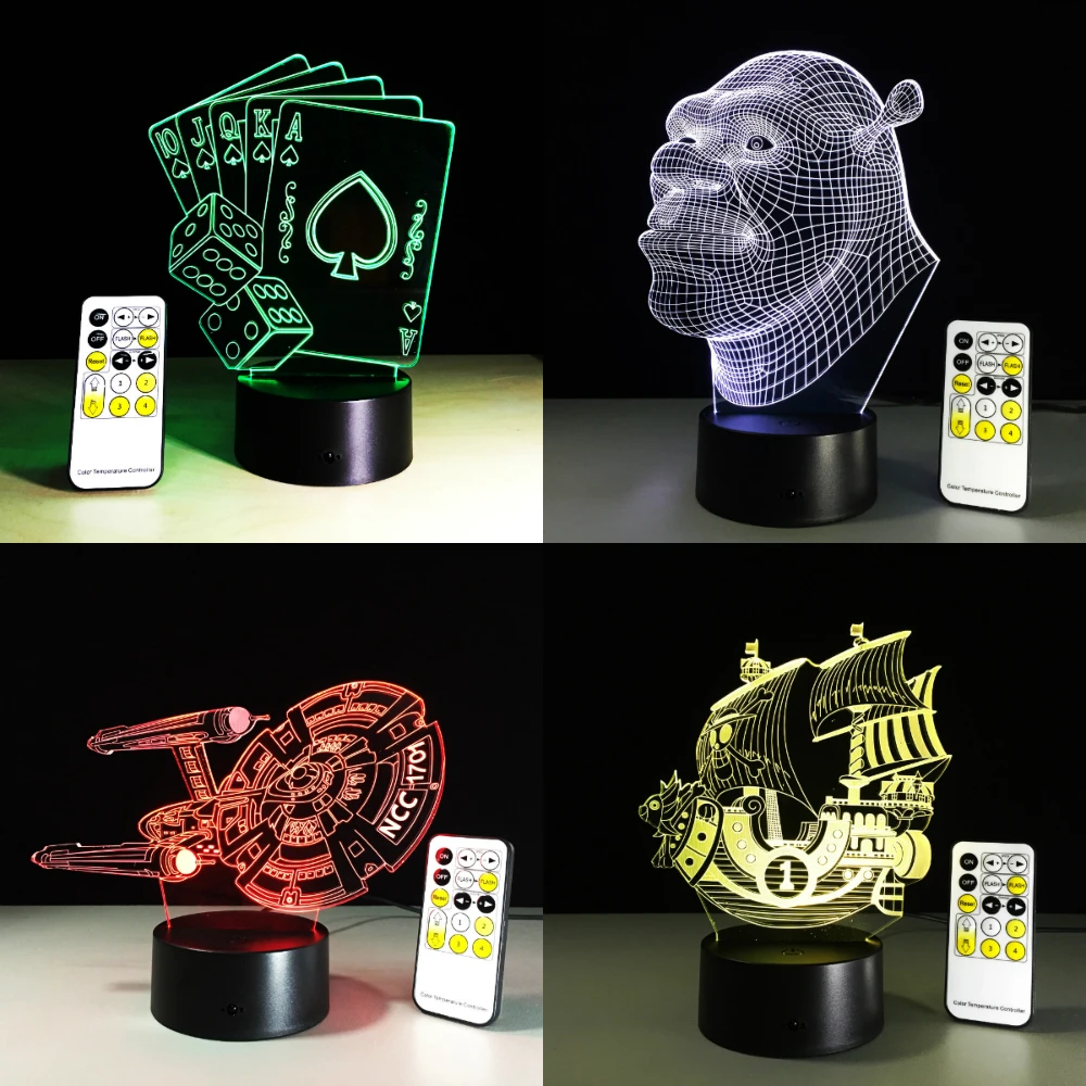 Cartoon Animal Ship Boat 3D LED USB Lamp Acrylic Novelty Christmas Lighting Gift RGB Touch Remote Controller Night Light Kid Toy
Cartoon Animal Ship Boat 3D LED USB Lamp Acrylic Novelty Christmas Lighting Gift RGB Touch Remote Controller Night Light Kid Toy