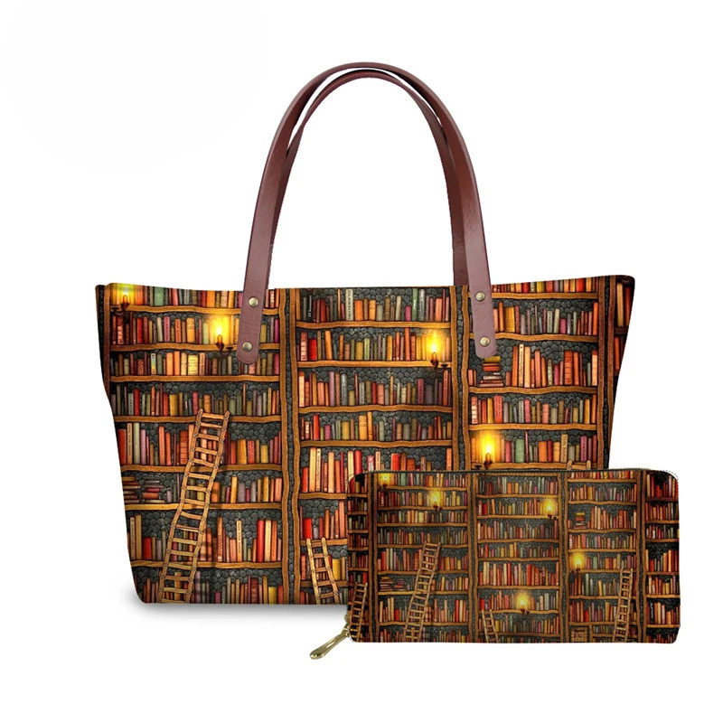 NOISYDESIGNS Library Book Printing Handbags for Women Retro Style Hand Bag Ladies Fashion Shoulder Tote Bags Large Sac A Main
NOISYDESIGNS Library Book Printing Handbags for Women Retro Style Hand Bag Ladies Fashion Shoulder Tote Bags Large Sac A Main