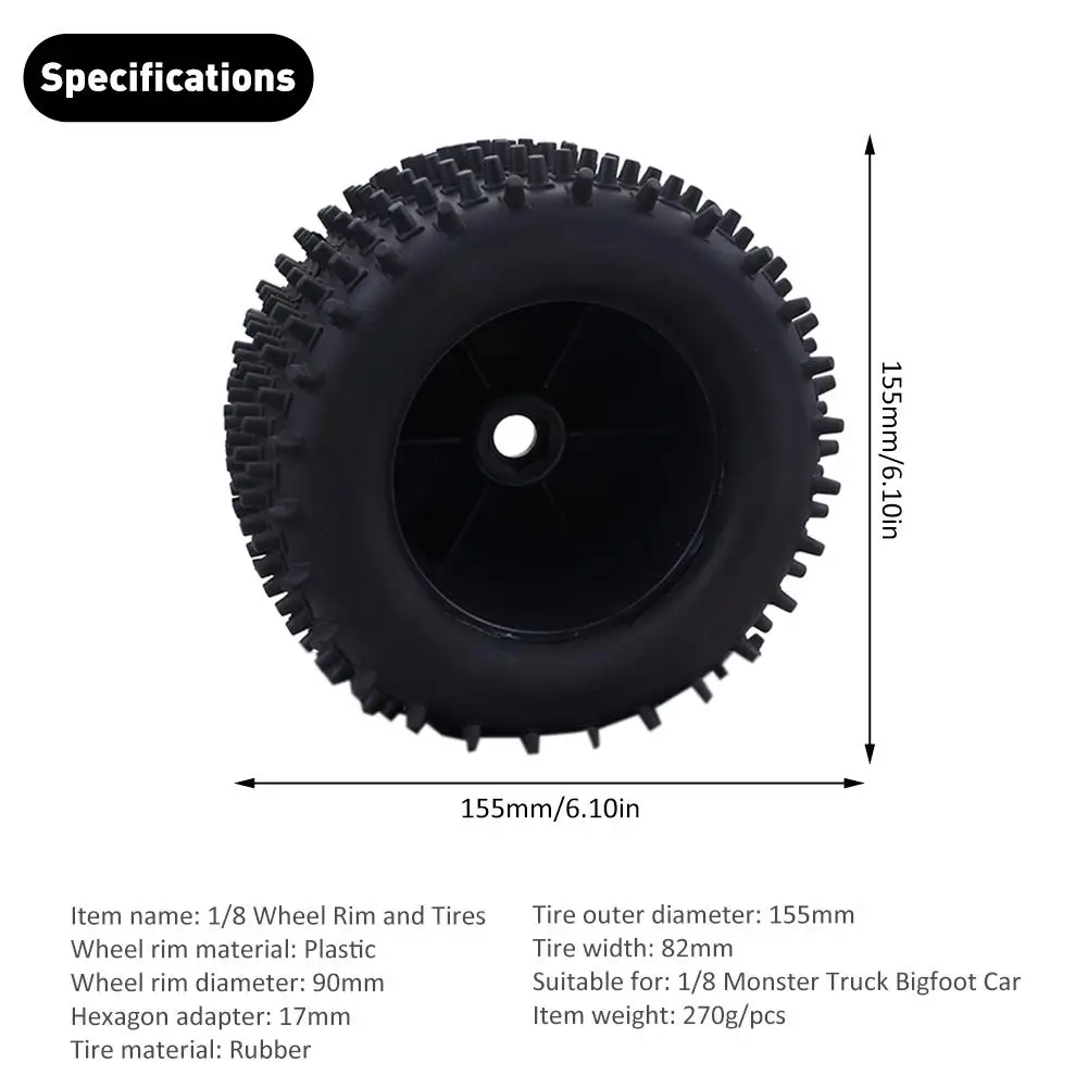 NWE 4PCS 155mm 18 Monster Truck Tires with Beadlock Wheel Rim for Redcat Hsp Kyosho Hobao Hongnor Team Losi GM DHK HPI refined
NWE 4PCS 155mm 18 Monster Truck Tires with Beadlock Wheel Rim for Redcat Hsp Kyosho Hobao Hongnor Team Losi GM DHK HPI refined
