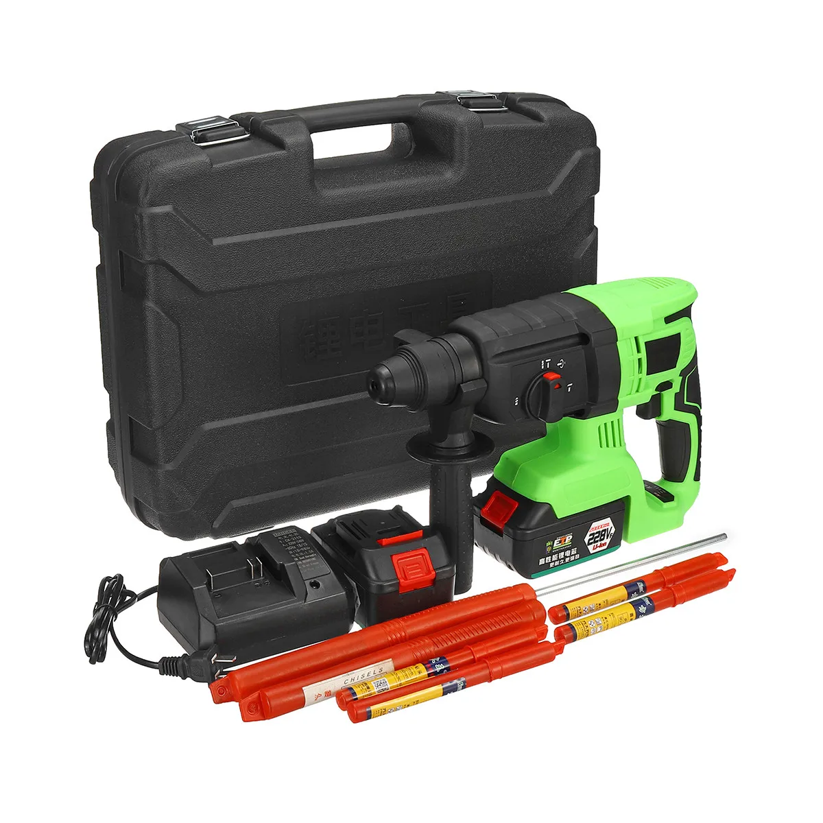 6200RPM Cordless Electric Impact Drill 28800mAh 24V Brushless Electric SDS Professional Hammer Drill with Lithium Battery
6200RPM Cordless Electric Impact Drill 28800mAh 24V Brushless Electric SDS Professional Hammer Drill with Lithium Battery