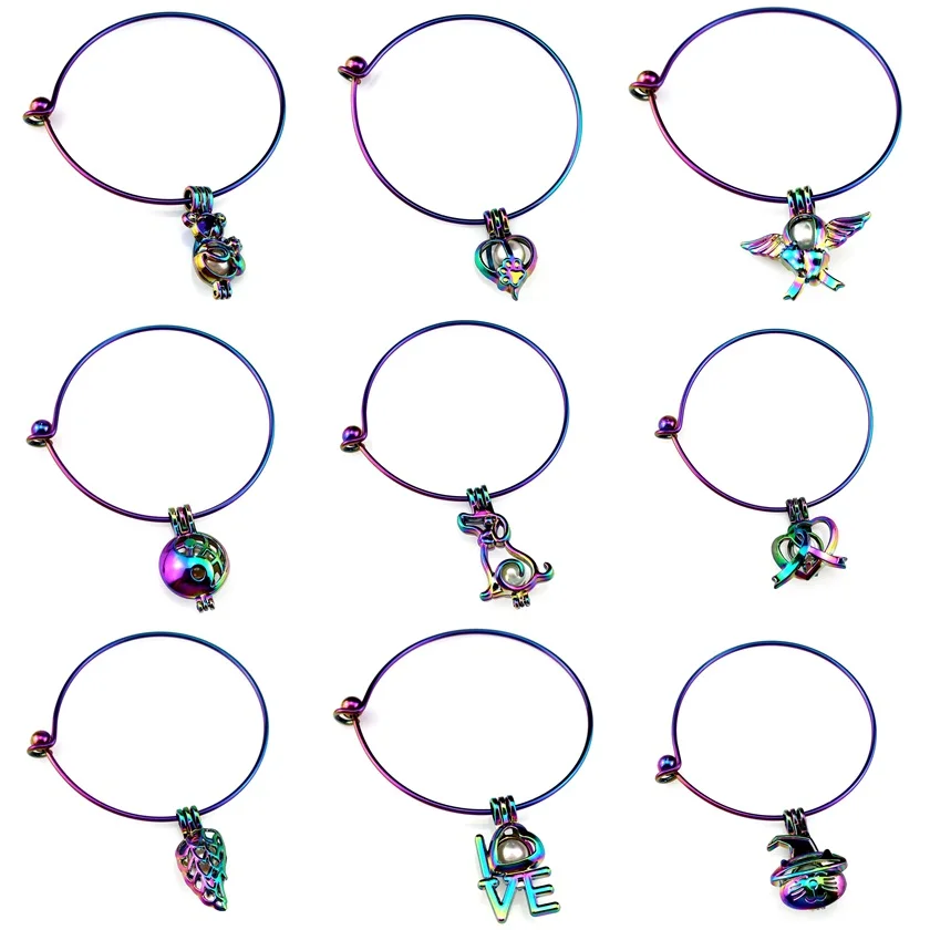 Rainbow Animal Witch Hat Beads Cage Locket Wrist Cuff Bangle Girl Kids Expandable Wire Steel Bracelet Bangle
Rainbow Animal Witch Hat Beads Cage Locket Wrist Cuff Bangle Girl Kids Expandable Wire Steel Bracelet Bangle