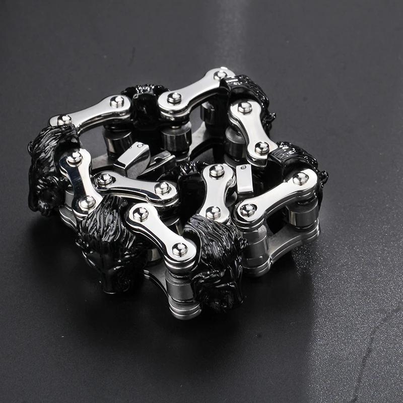 TrustyLan Gothic Jewelry Solid Heavy Golden Color 316L Stainless Steel Bracelet Men Bicycle Chain Lion Heads Mens Bracelets
TrustyLan Gothic Jewelry Solid Heavy Golden Color 316L Stainless Steel Bracelet Men Bicycle Chain Lion Heads Mens Bracelets