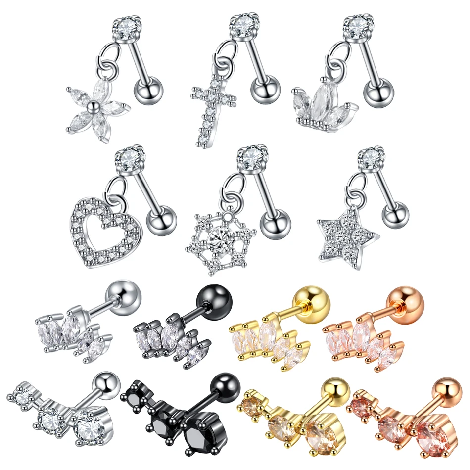 1PC Cross Ear Tragus Piercing Earring Stud Barbell Crystal Cartilage Stud Earring Helix Piercing Daith Jewelry Rook Conch Stud
1PC Cross Ear Tragus Piercing Earring Stud Barbell Crystal Cartilage Stud Earring Helix Piercing Daith Jewelry Rook Conch Stud