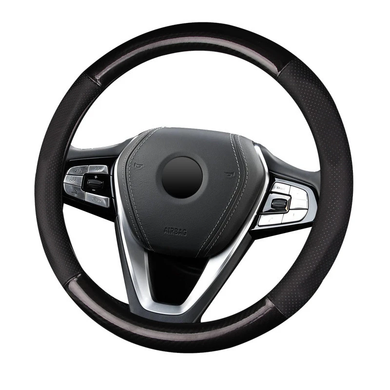 Genuine Leather steering wheel cover Suitable for BMW All series Leather + carbon fiber + fluff Strong sweat absorption
Genuine Leather steering wheel cover Suitable for BMW All series Leather + carbon fiber + fluff Strong sweat absorption