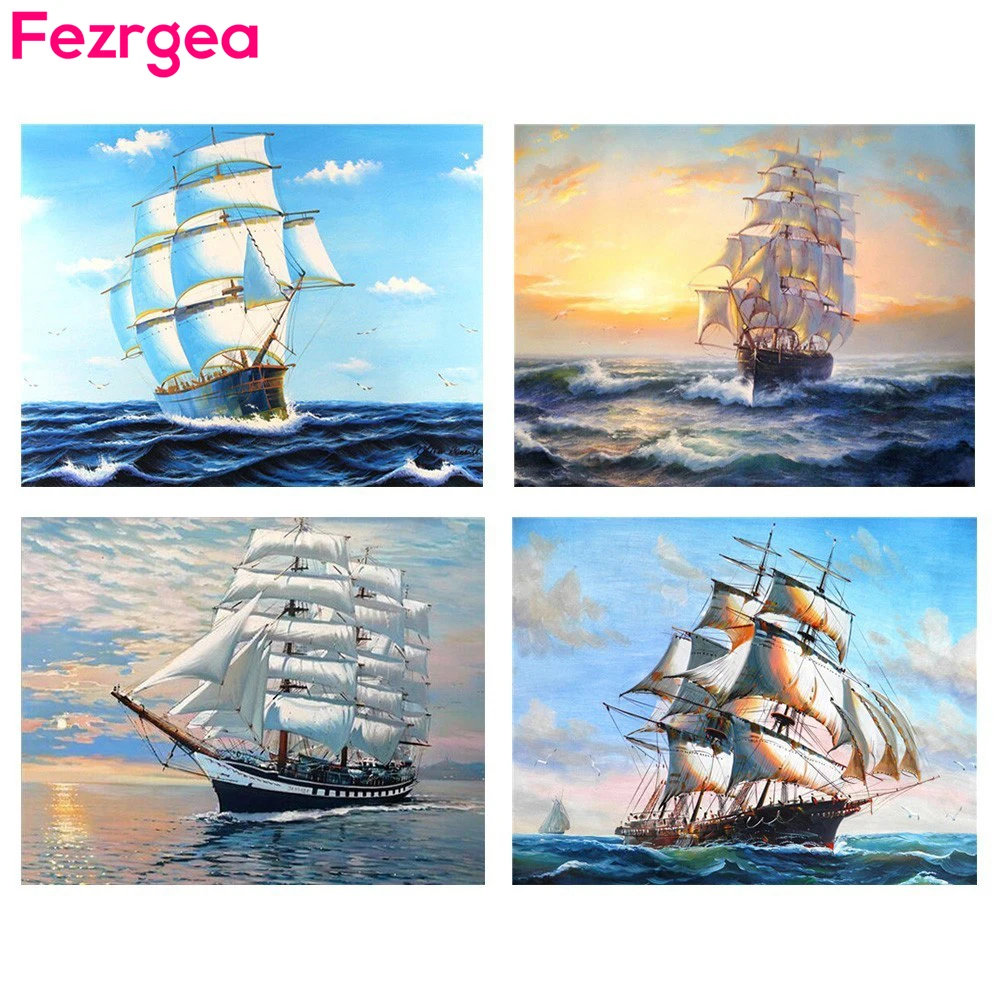 Fezrgea DIY 5D Ship Diamond Painting Cross Stitch Needlework Craft Gift Diamond Mosaic Embroidery Landscape Patterns Rhinestone
Fezrgea DIY 5D Ship Diamond Painting Cross Stitch Needlework Craft Gift Diamond Mosaic Embroidery Landscape Patterns Rhinestone
