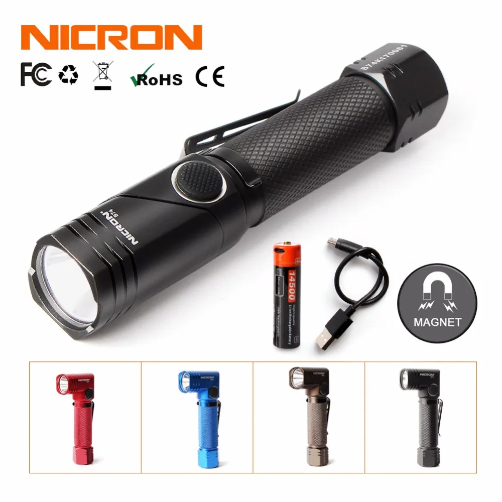 NICRON MINI Twist светодиодный фонарик водонепроницаемый IP65 USB перезаряжаемый