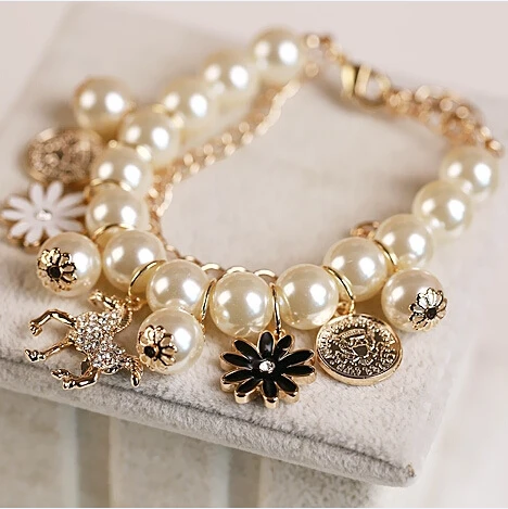 Fashion Cute Rhinestone Horse Charm Pearl Beads Bangle Bracelets for Women Jewelry Gifts
Fashion Cute Rhinestone Horse Charm Pearl Beads Bangle Bracelets for Women Jewelry Gifts