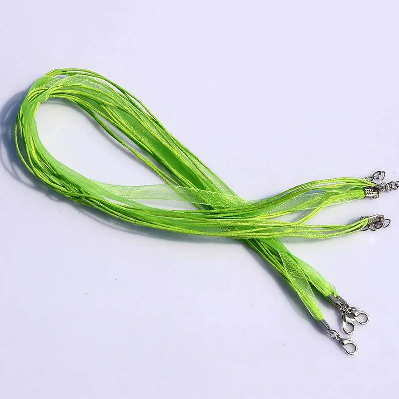 100pcs/lot 17-19 Inch Adjustable Light Green Organza Ribbon Necklace Cord with Lobster Clasp For Charm DIY Jewelry Making
100pcs/lot 17-19 Inch Adjustable Light Green Organza Ribbon Necklace Cord with Lobster Clasp For Charm DIY Jewelry Making