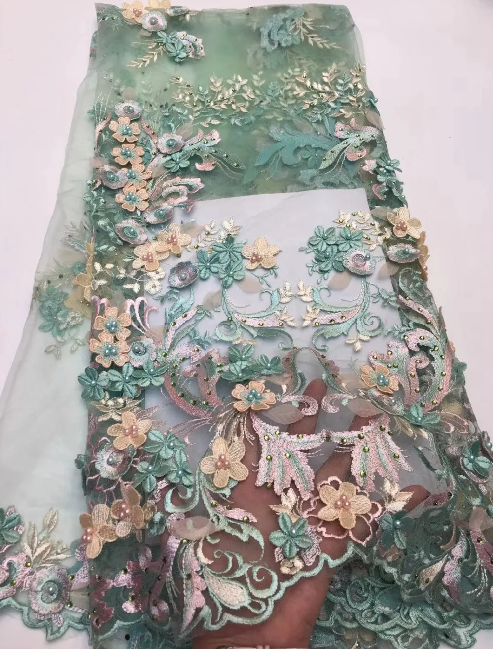 African Tulle Lace Fabrics With Beads and stonesEmbroidery Net Lace African French Lace High Quality With 3D Flowers Wedding
African Tulle Lace Fabrics With Beads and stonesEmbroidery Net Lace African French Lace High Quality With 3D Flowers Wedding