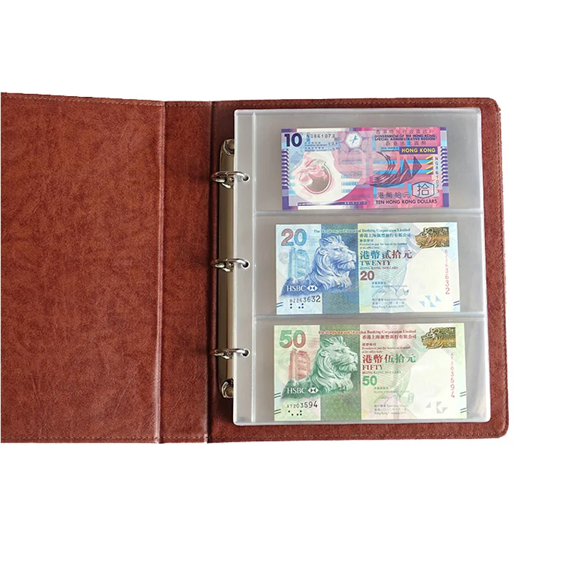 

Leather Cover High-grade Paper Money Album 10 Pages 30 Units Paper Money Collection Can Increase Sheet Baby Memory Book Big XX