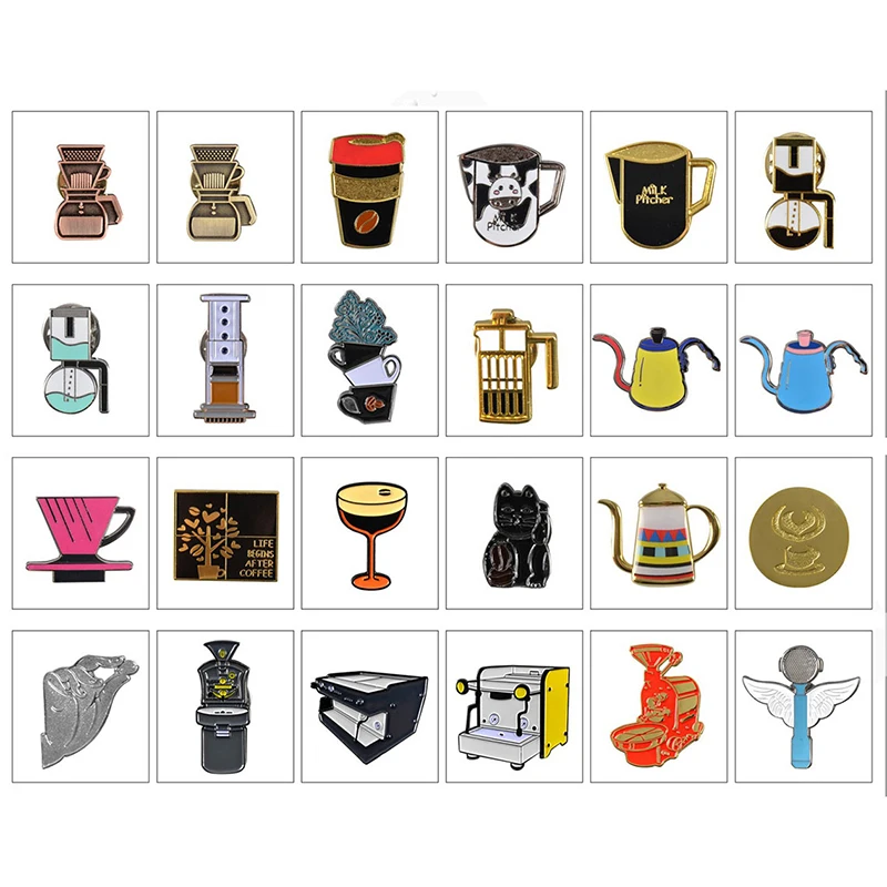 24pcs/set Barista Badge Coffee Mini Brooch Metal Retro Brooches Beautiful Cafe Competition Souvenir Coffee Gift Birthday Present
24pcs/set Barista Badge Coffee Mini Brooch Metal Retro Brooches Beautiful Cafe Competition Souvenir Coffee Gift Birthday Present