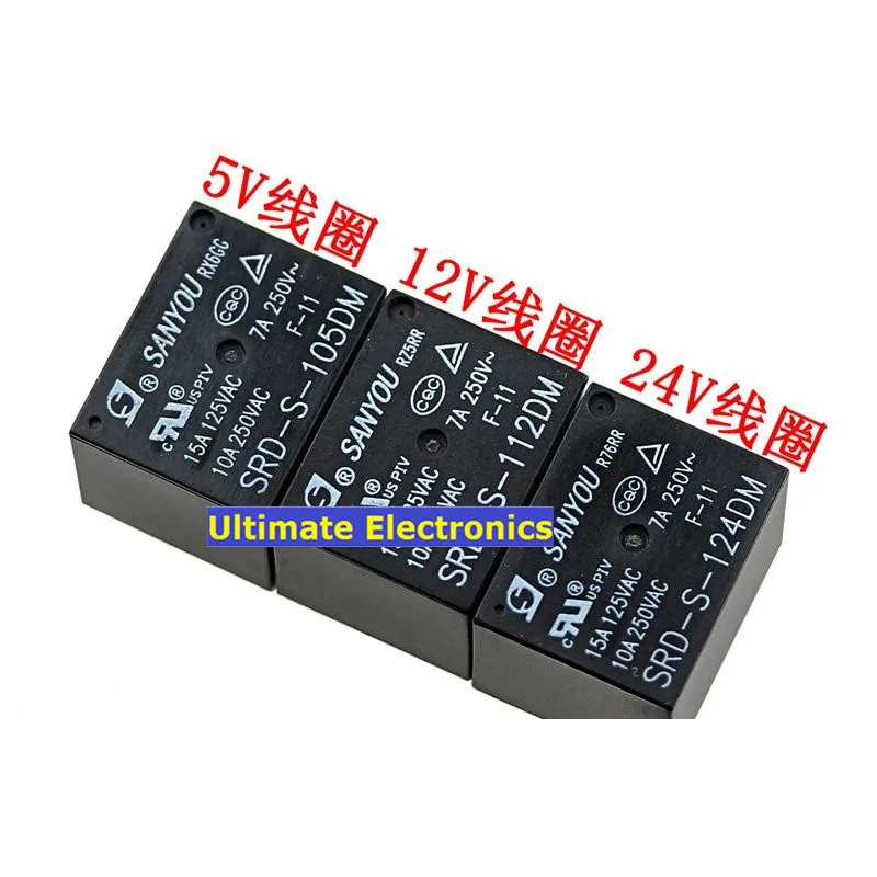 10 шт. SRD S 105DM 112DM 124DM 5V12V24VA группы нормально разомкнутый 10A 4 фута реле|Интегральные