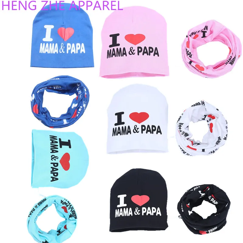 Новинка Тонкие детские шапочки с надписью love mum papa Комплект из двух предметов