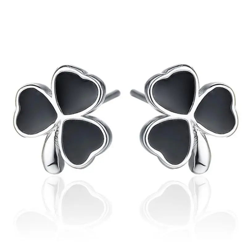 2018 Hot Sale Women Black Clover Stud Earrings Jewelry Trendy Silver Plated Earrings For Women Lady Valentine's Day
2018 Hot Sale Women Black Clover Stud Earrings Jewelry Trendy Silver Plated Earrings For Women Lady Valentine's Day