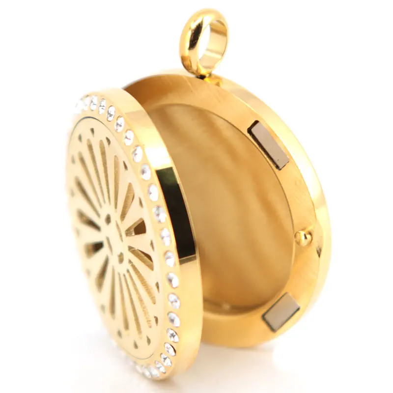 30mm Lotus root crystal gold Aromatherapy Essential Oil Surgical Stainless Steel Perfume Diffuser Locket Necklace Pendant
30mm Lotus root crystal gold Aromatherapy Essential Oil Surgical Stainless Steel Perfume Diffuser Locket Necklace Pendant