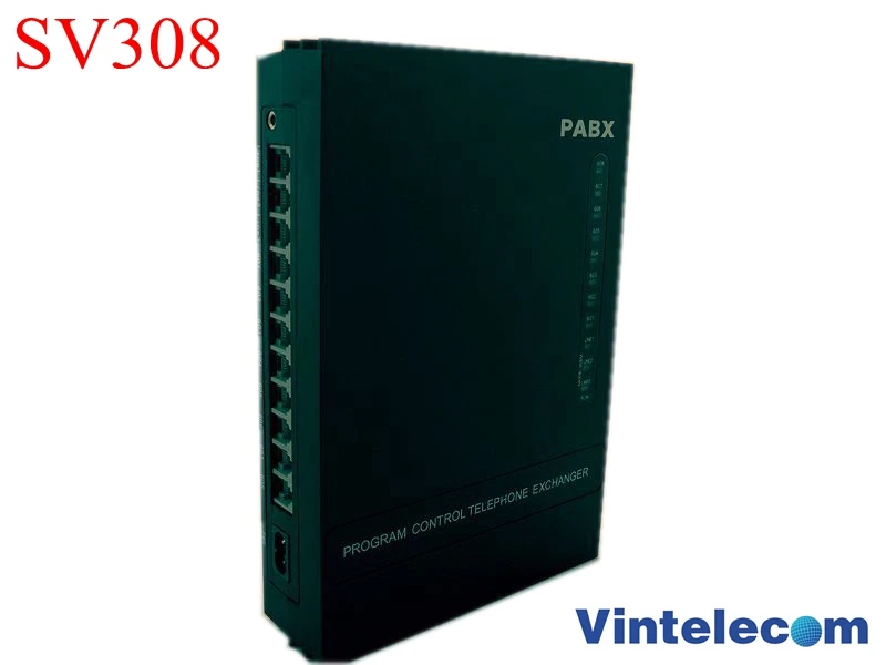Китайская Фабрика PBX VinTelecom SV308 PABX телефонная система переключения с 3 линиями/8