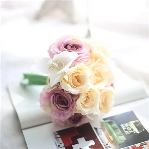 Шелковая Роза, 2 цвета, фаленопсис, гибридная бабочка, искусственная Свадебная Декорация
