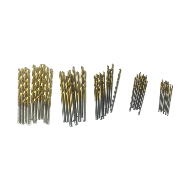 50 piece Twist Drill Bit Set High Speed Steel Titanium Coated Drill for Wood, Plastic And Aluminum
50 piece Twist Drill Bit Set High Speed Steel Titanium Coated Drill for Wood, Plastic And Aluminum