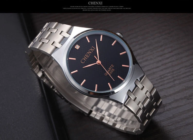 Часы наручные CHENXI Мужские кварцевые Брендовые повседневные модные со стальным