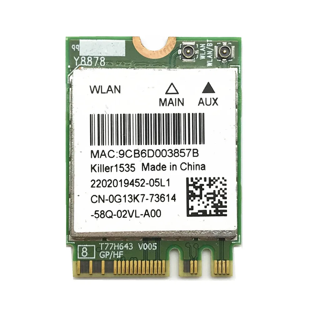 Killer 1535 867 Мбит/с Поддержка Bluetooth 4 1 NGFF M.2 WiFi сетевая карта для