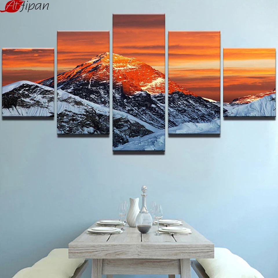 HD Modern Frame Printed Canvas Living Room Pictures 5 Panel Mountain Landscape Wall Art Modular Poster Home Decor Painting
HD Modern Frame Printed Canvas Living Room Pictures 5 Panel Mountain Landscape Wall Art Modular Poster Home Decor Painting