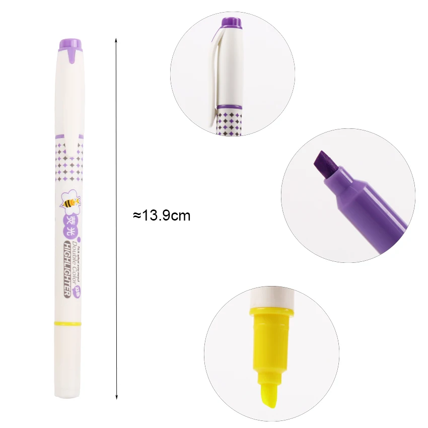 6 шт./компл. ручка Хайлайтер с двойной головкой комбинированный цветной набор