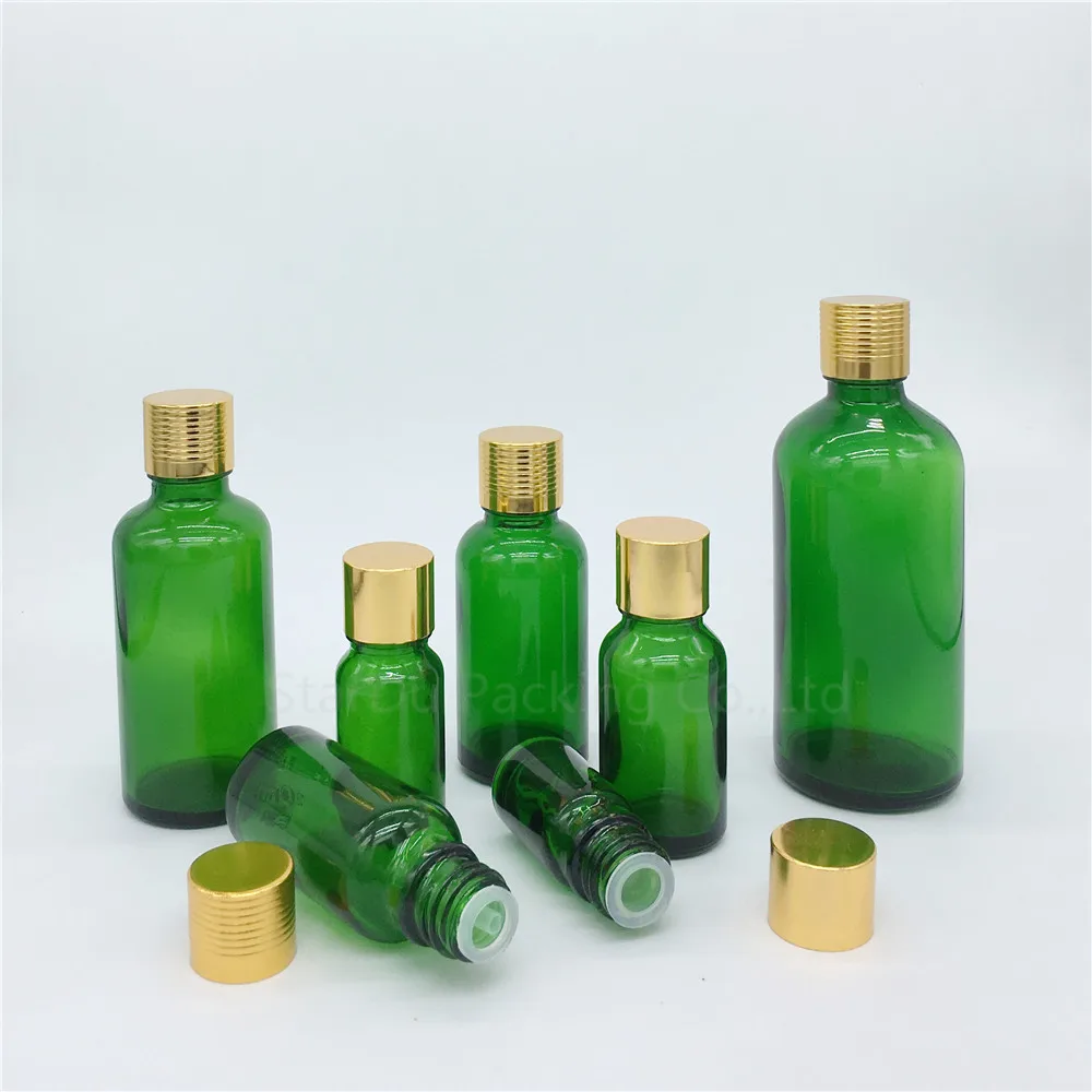 500PCS 5ml/10ml/15ml/20ml/30ML/50ml/100ml Green Glass Bottle Vials Essential Oil Bottle with gold screw cap Perfume bottles
500PCS 5ml/10ml/15ml/20ml/30ML/50ml/100ml Green Glass Bottle Vials Essential Oil Bottle with gold screw cap Perfume bottles