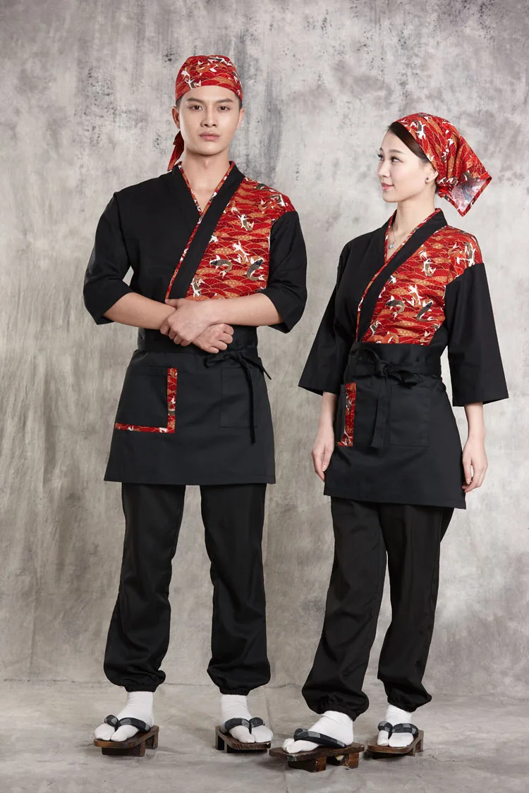 Унисекс японский стиль общественного питания одежда шеф повар суши куртка новый