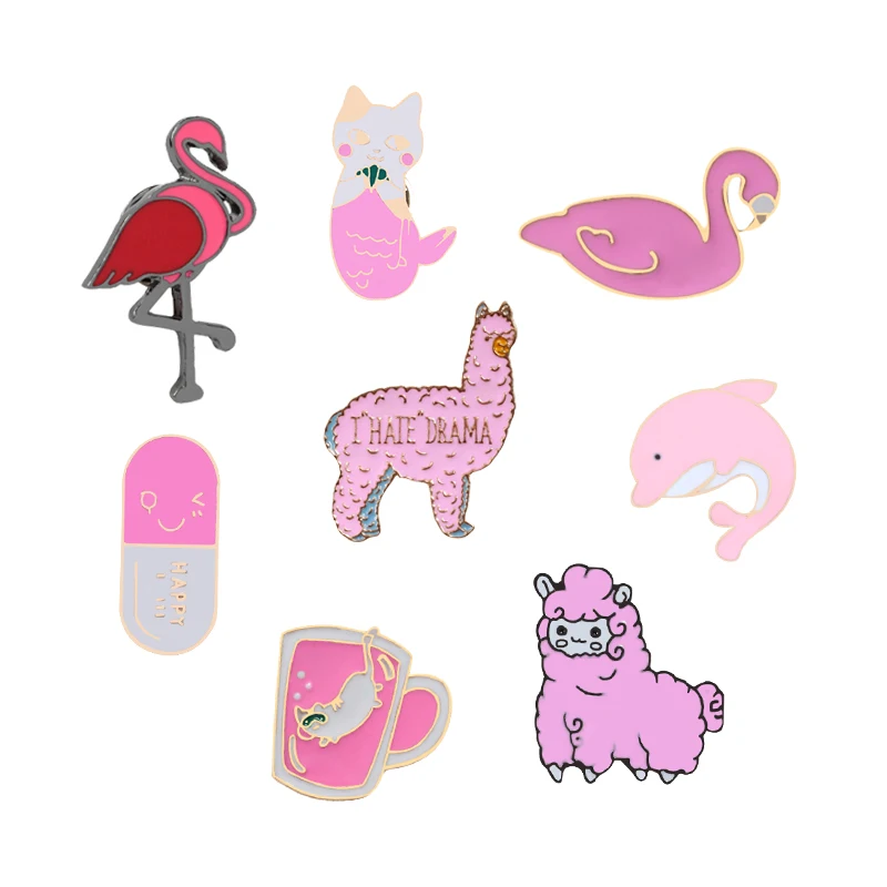 Pink Enamel Pins Flamingo Sheep Alpaca Dolphin Animals Brooch Jewelry Custom Badge Denim Shirt Lapel Pin For Kid Girl Gift
Pink Enamel Pins Flamingo Sheep Alpaca Dolphin Animals Brooch Jewelry Custom Badge Denim Shirt Lapel Pin For Kid Girl Gift