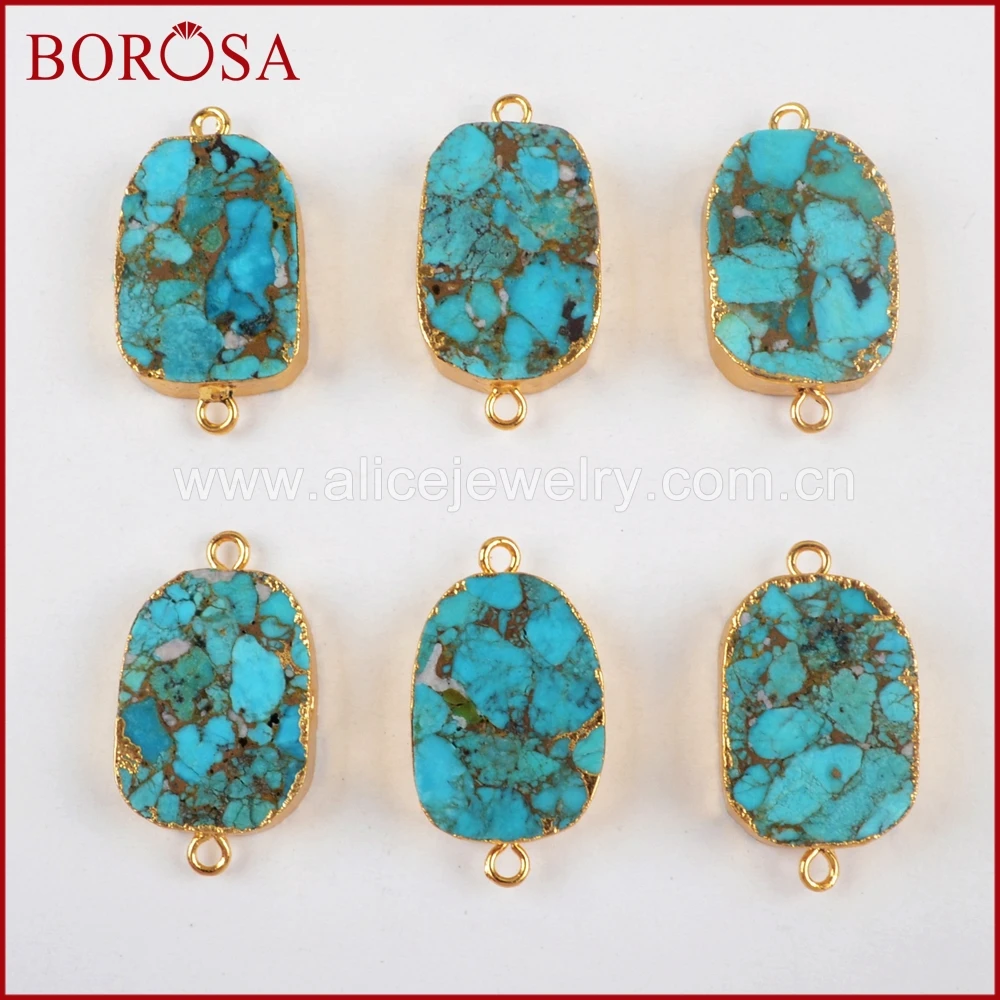 BOROSA оптовая продажа 10 шт естественный голубой Хаулит медный камень Золотой Цвет Медь натуральная бирюза разъем для ювелирных изделий DIY G1470
BOROSA оптовая продажа 10 шт естественный голубой Хаулит медный камень Золотой Цвет Медь натуральная бирюза разъем для ювелирных изделий DIY G1470