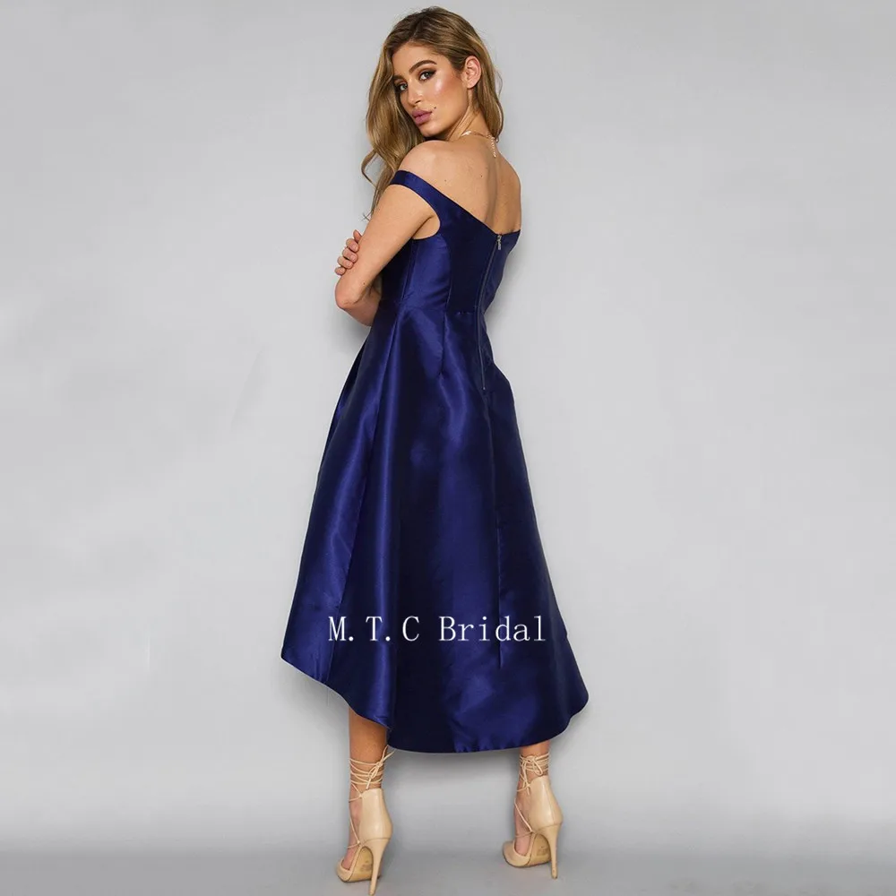 Dark Blue Satin High Low Prom Dresses 2019 Sexy Off The Shoulder Tea Length Simple Evening Party Gown Cheap Robe De Soiree
Dark Blue Satin High Low Prom Dresses 2019 Sexy Off The Shoulder Tea Length Simple Evening Party Gown Cheap Robe De Soiree