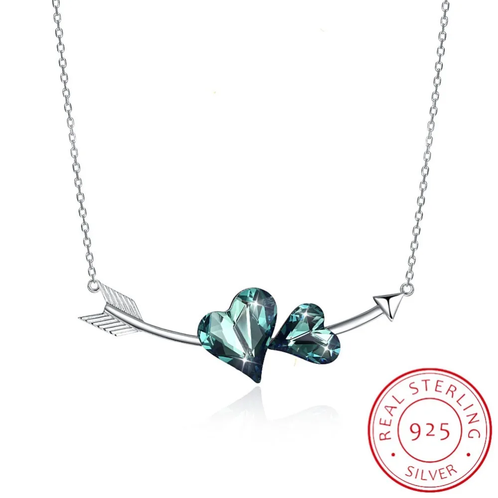 Lekani Heart Arrow Crystal From Swarovski Necklaces Pendants For Women 925 Sterling Silver Double Chain Necklace Wedding Jewelry
Lekani Heart Arrow Crystal From Swarovski Necklaces Pendants For Women 925 Sterling Silver Double Chain Necklace Wedding Jewelry