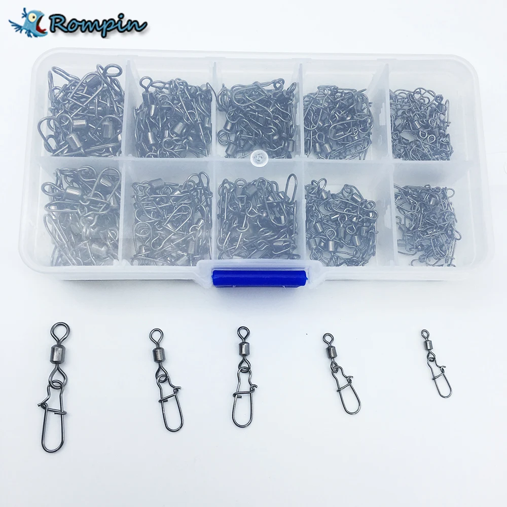 210pcs/ Box Stainless Steel Fishing Swivel Snap Ball Bearing Lock Rolling Swivel Connector hooked Snaps Pin Fishhook Tackle Kit
210pcs/ Box Stainless Steel Fishing Swivel Snap Ball Bearing Lock Rolling Swivel Connector hooked Snaps Pin Fishhook Tackle Kit