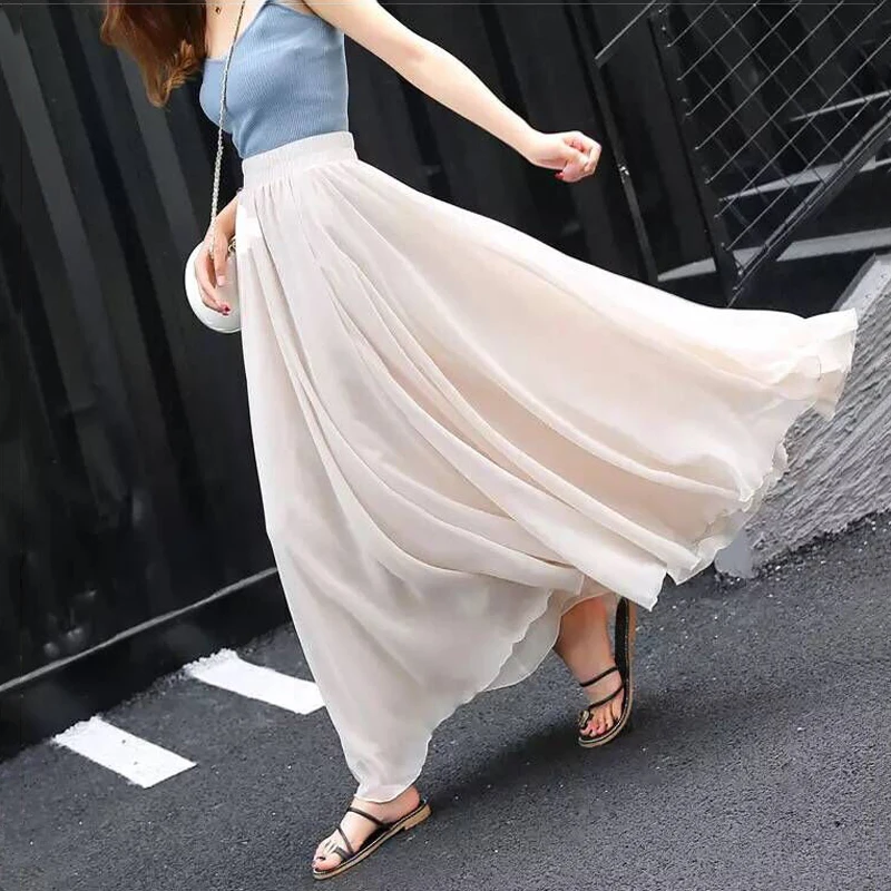 Fashion Dusty Pink Chiffon Women Summer Skirt Saias Faldas Elastic Waist Long Casual Skirts Plus size for Holiday Sea Beach Saia
Fashion Dusty Pink Chiffon Women Summer Skirt Saias Faldas Elastic Waist Long Casual Skirts Plus size for Holiday Sea Beach Saia