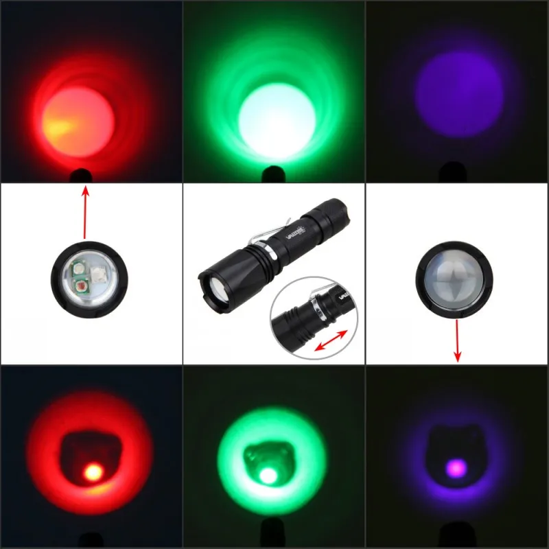 Zoomable Green /Red/ UV Hunting Flashlight Tracker Light Red Night Vision Flashlight Green Hunting Lights Black Light Hunter
Zoomable Green /Red/ UV Hunting Flashlight Tracker Light Red Night Vision Flashlight Green Hunting Lights Black Light Hunter