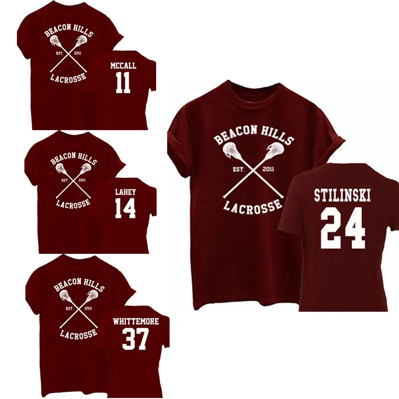 

Teen Wolf Stiles Stilinski 24 Lahey 14 McCall 11 T-shirt Women Beacon Hills Lacrosse Tshirt Harajuku T-shirts Tops Tee Shirt