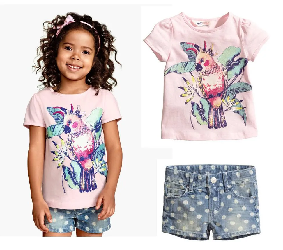 2018 girls cute parrot Clothing Sets Children Cartoon Cotton Short Sleeve T Shirt+ Jeans 2pcs Suit Kids Clothes
2018 girls cute parrot Clothing Sets Children Cartoon Cotton Short Sleeve T Shirt+ Jeans 2pcs Suit Kids Clothes