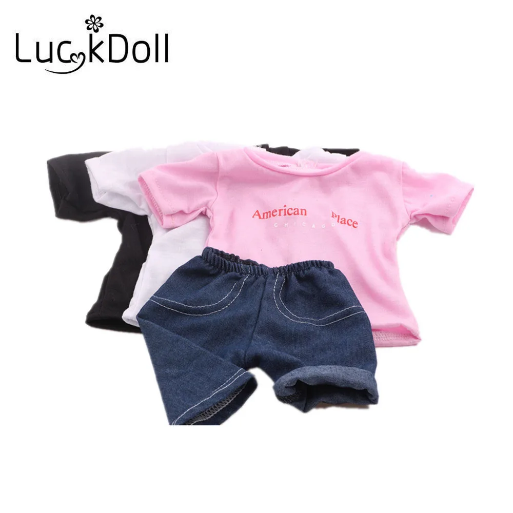Luckdoll tri-color T-shirt + jeans doll suit for 18-inch American doll accessories for children's best Christmas gifts
Luckdoll tri-color T-shirt + jeans doll suit for 18-inch American doll accessories for children's best Christmas gifts